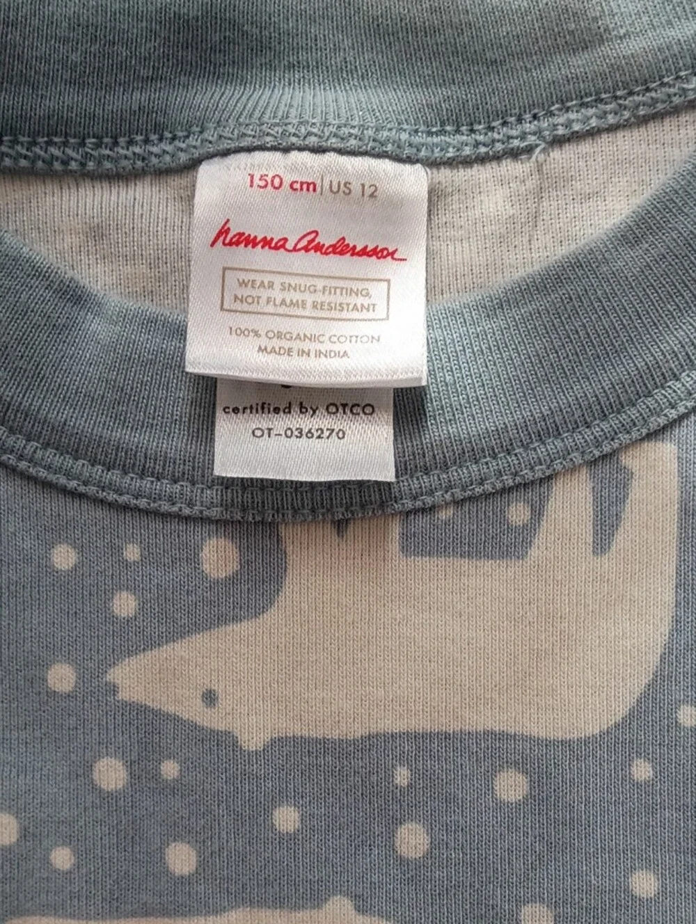 Hanna Anderson Pajama Top Only Sz12